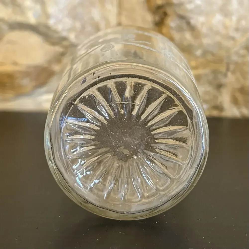 Vintage White Enamel Bow Swag Garland Juice Glass Tumblers Optic Panel Set of 6